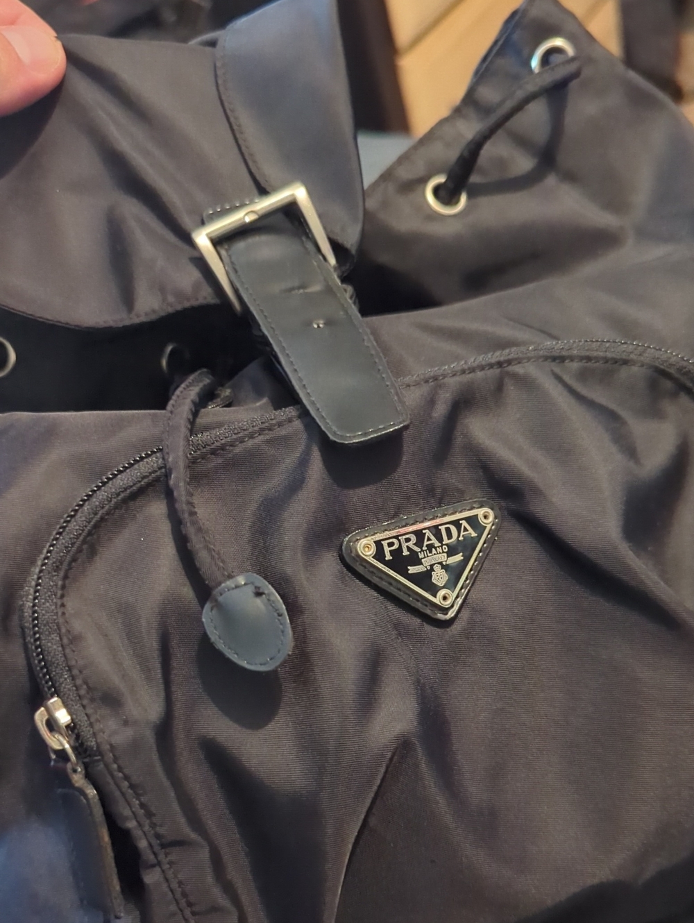 Prada Tessuto Nylon Black Bucket Backpack Made In Italy - Picture 2 of 8
